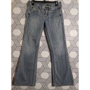 Y2K Womens Silver Jeans Western Glove Works Lola Size 28